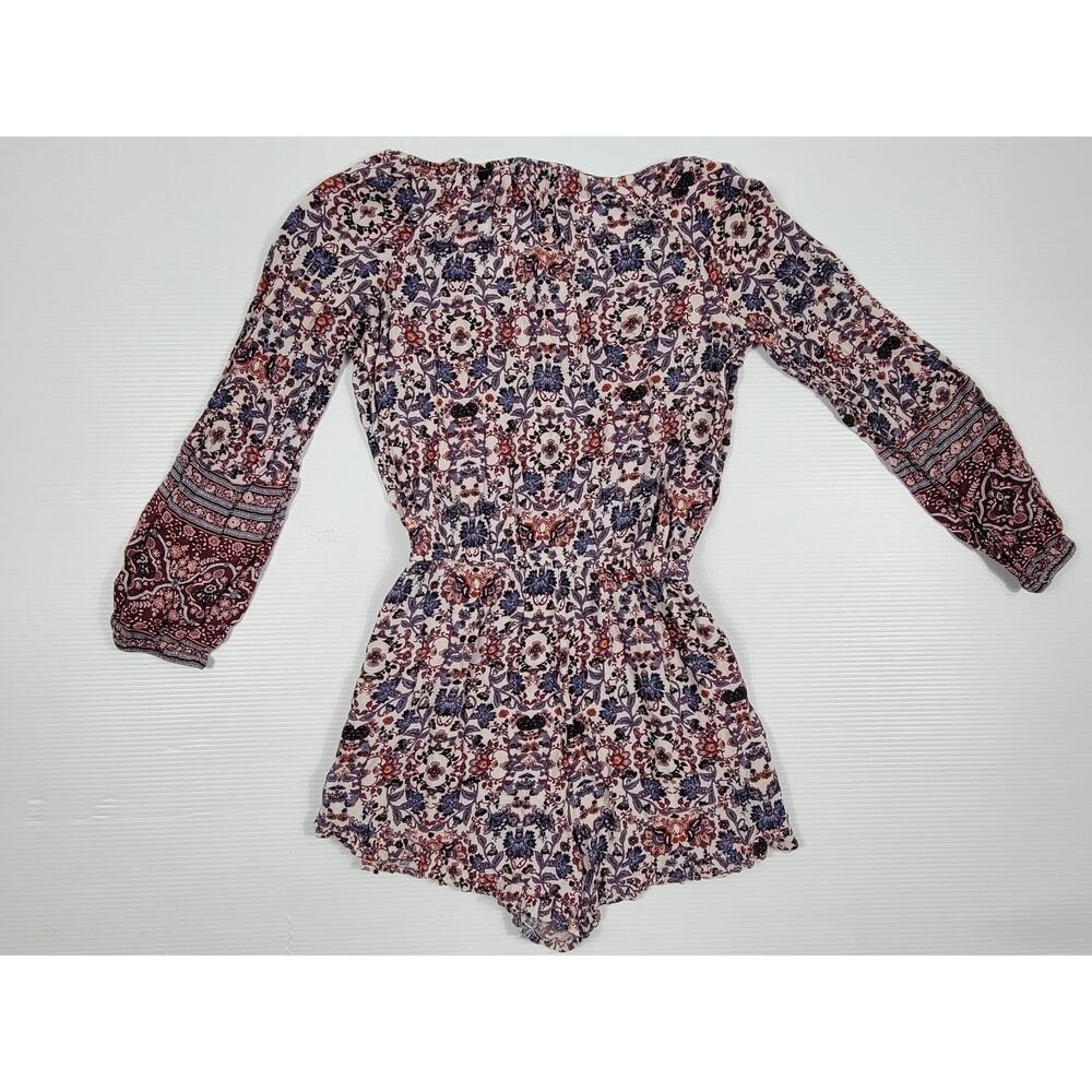 American Eagle Paisley Live Your Life Bohemian Style Floral Romper Womens XS - Picture 2 of 12